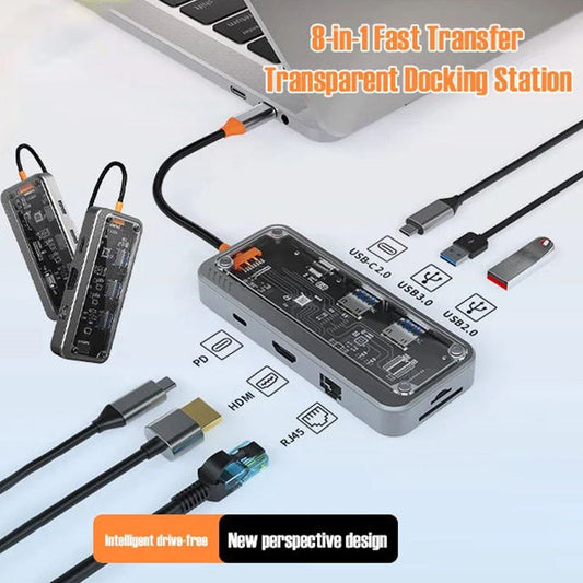 8-in-1 Transparent USB Hub